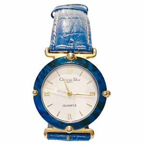 1980s Christian Dior Blue Stone Dial Quartz Watch - style - CHNGR