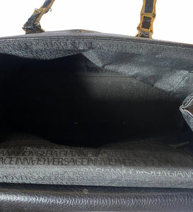 1980s Gianni Versace Black Leather Medusa Shoulder Bag - style - CHNGR