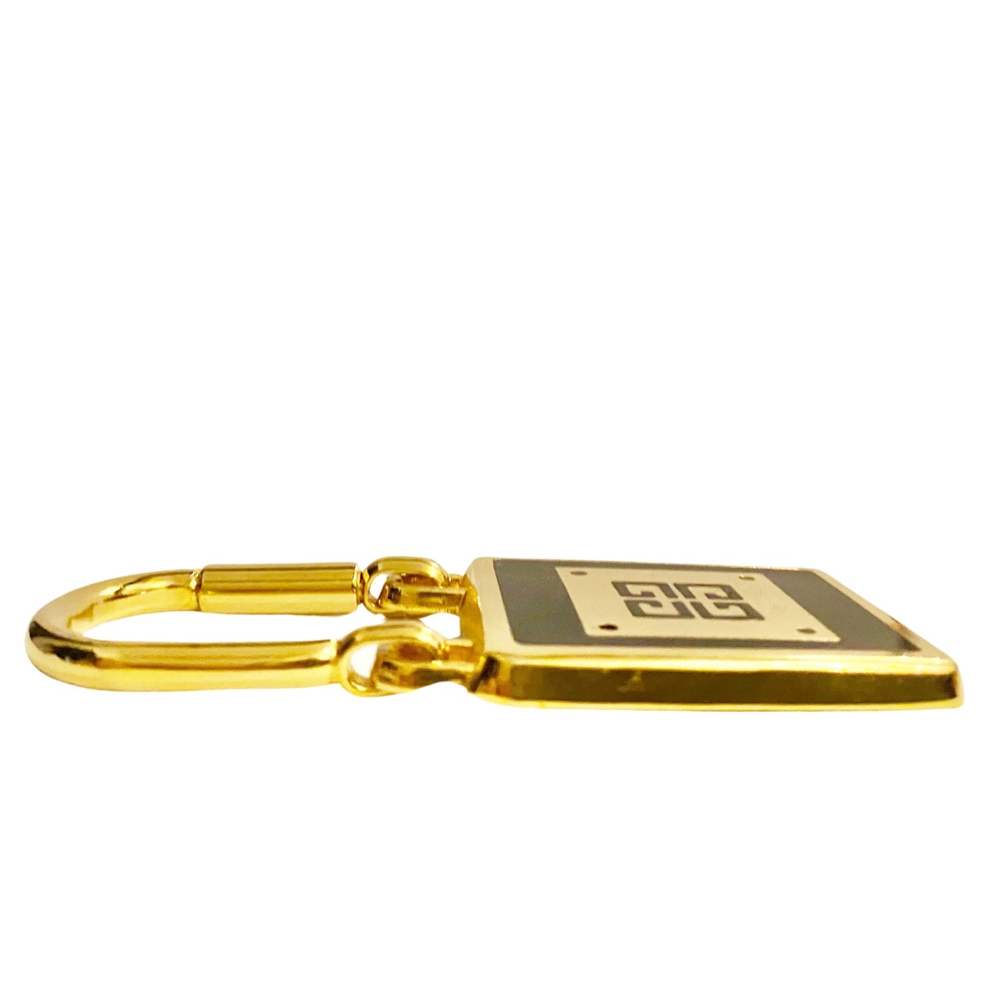 1980s Givenchy Gold Metal Keyring - style - CHNGR