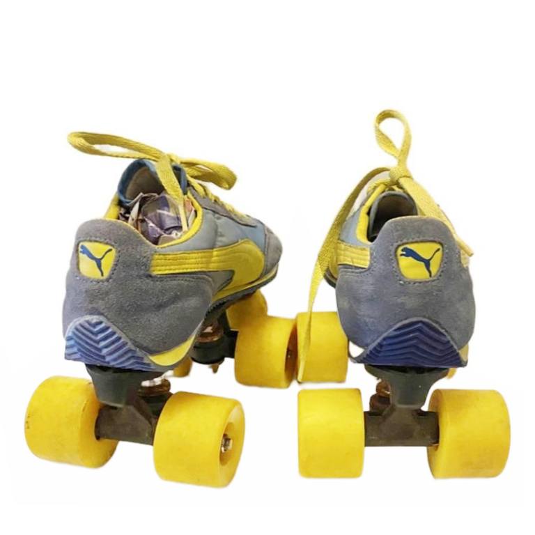 1980s Puma Yellow Blue Roller Skates - style - CHNGR