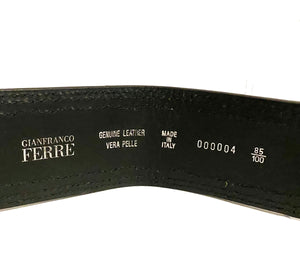 1990s Gianfranco Ferre Black Leather Metal Spike Belt - STYLE - CHNGR