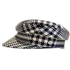 1990s GIANNI VERSACE Medusa HOUNDSTOOTH WOOL FLAT CAP - STYLE - CHNGR