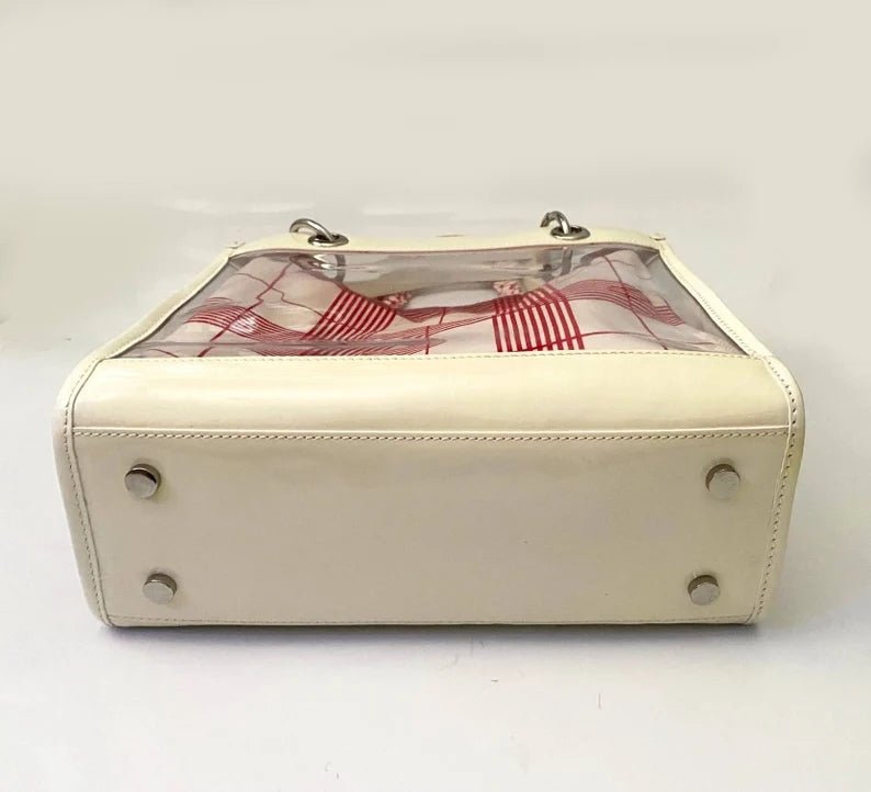 2000s Burberry Clear Perspex Floral Red White Nova Check Shoulder Bag - STYLE - CHNGR