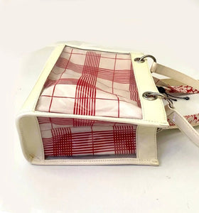 2000s Burberry Clear Perspex Floral Red White Nova Check Shoulder Bag - STYLE - CHNGR