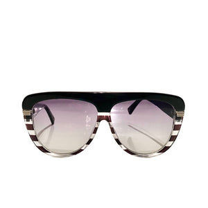 2000s Christian Dior Dark Blue Stripe Cat - Eye Sunglasses - style - CHNGR