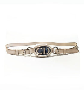 2000s John Galliano for CHRISTIAN DIOR METAL CD LOGO BUCKLE BELT - style - CHNGR