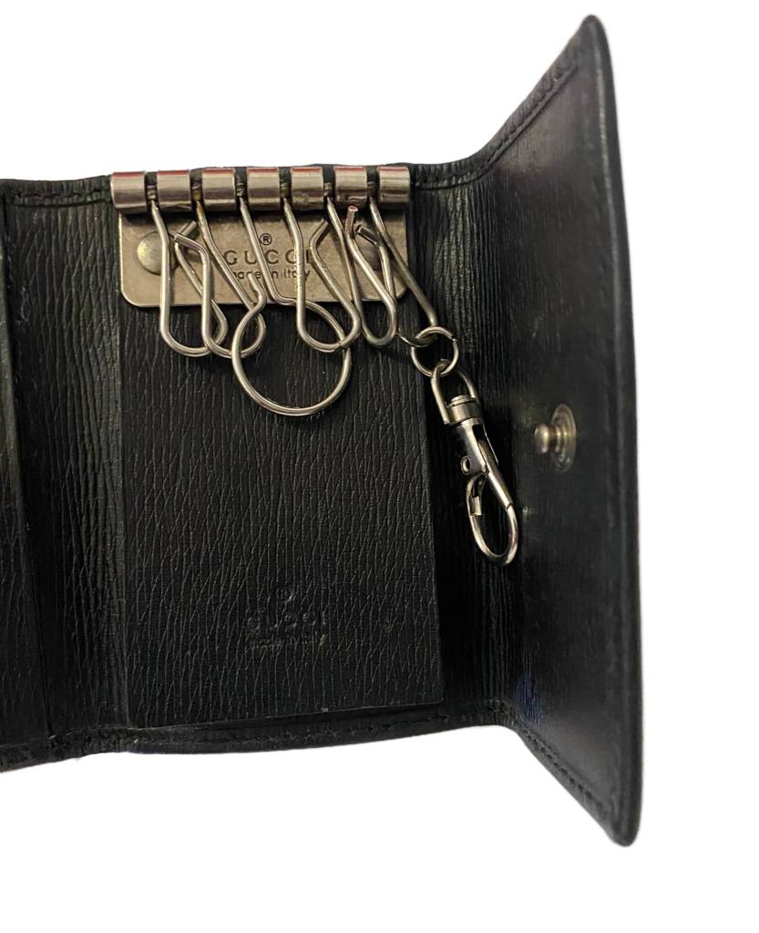 2000s Tom Ford for Gucci Black Leather Hook Key Holder Wallet - style - CHNGR