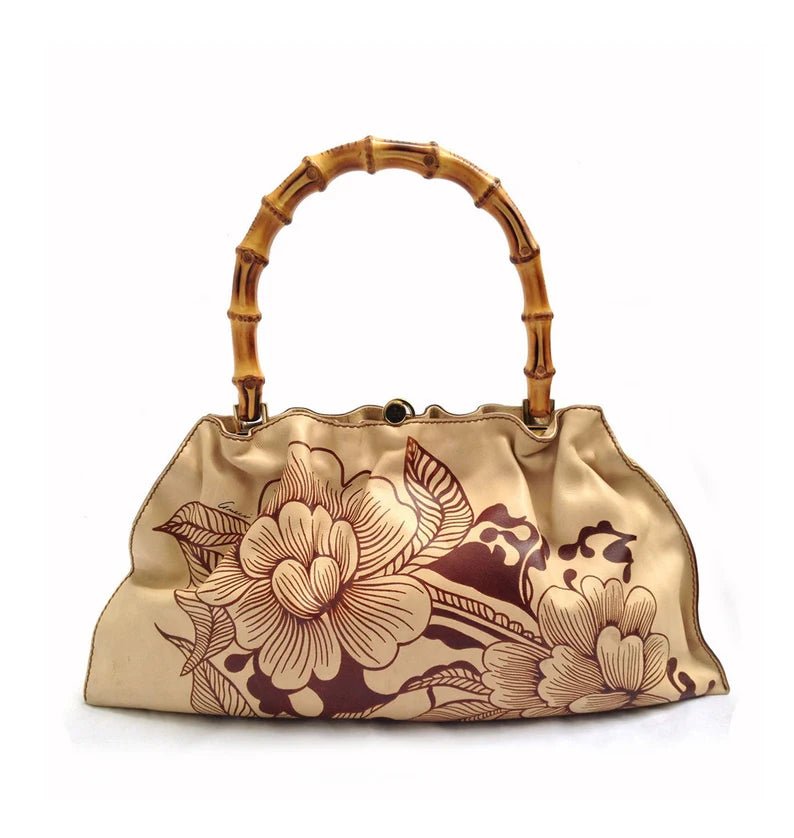 2000s Tom Ford for Gucci Floral Leather Bamboo Bag - style - CHNGR