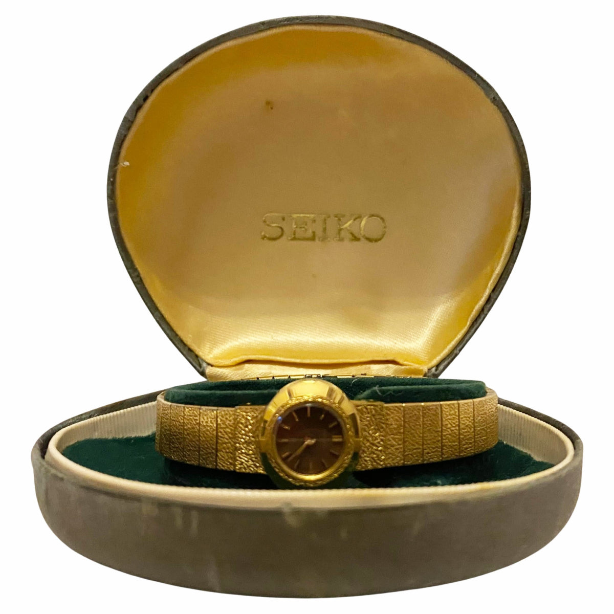 1970S Seiko Gold Tone Mesh Cocktail Wristwatch