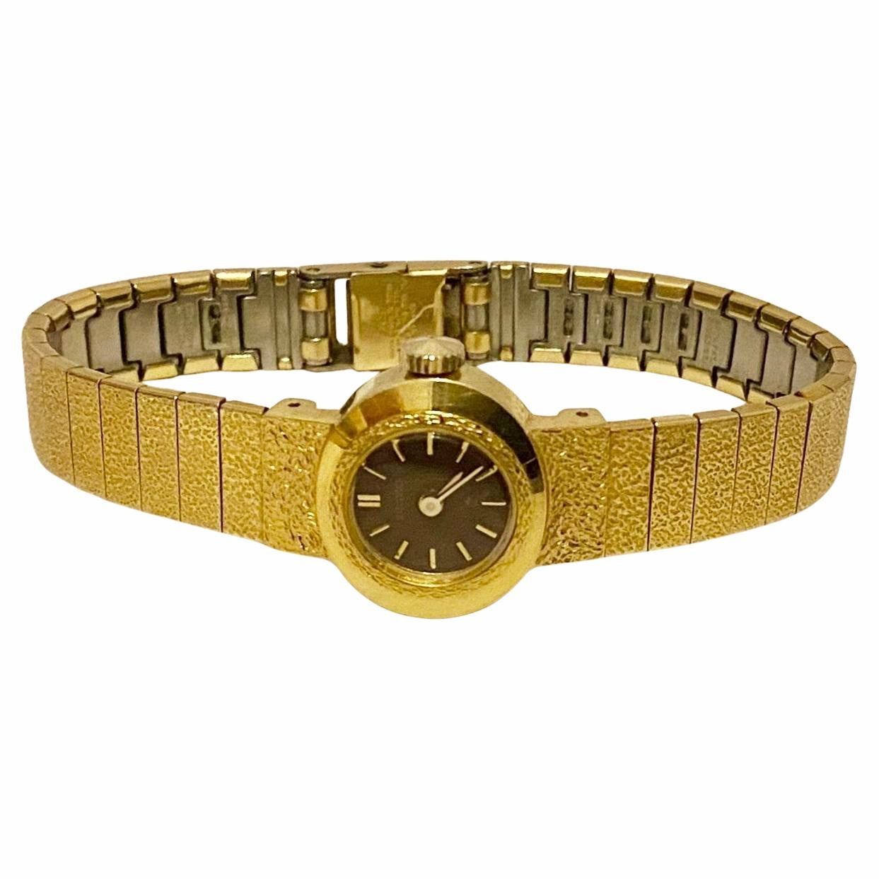 1970S Seiko Gold Tone Mesh Cocktail Wristwatch