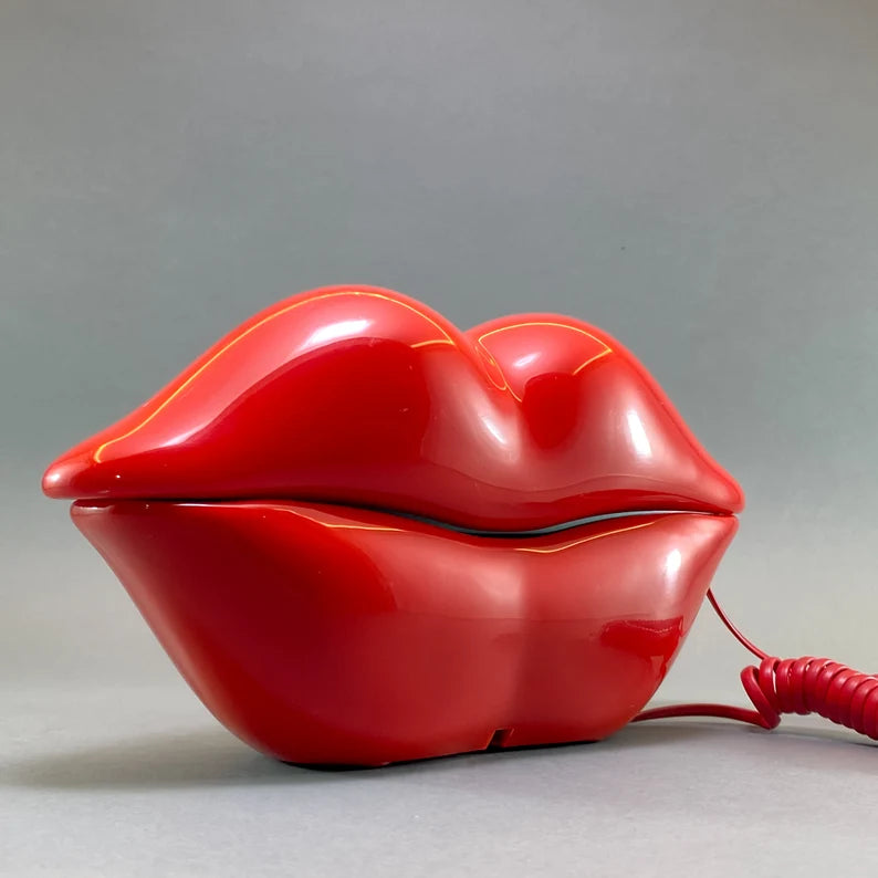 1980s Red Hot Lips Pop Art Phone