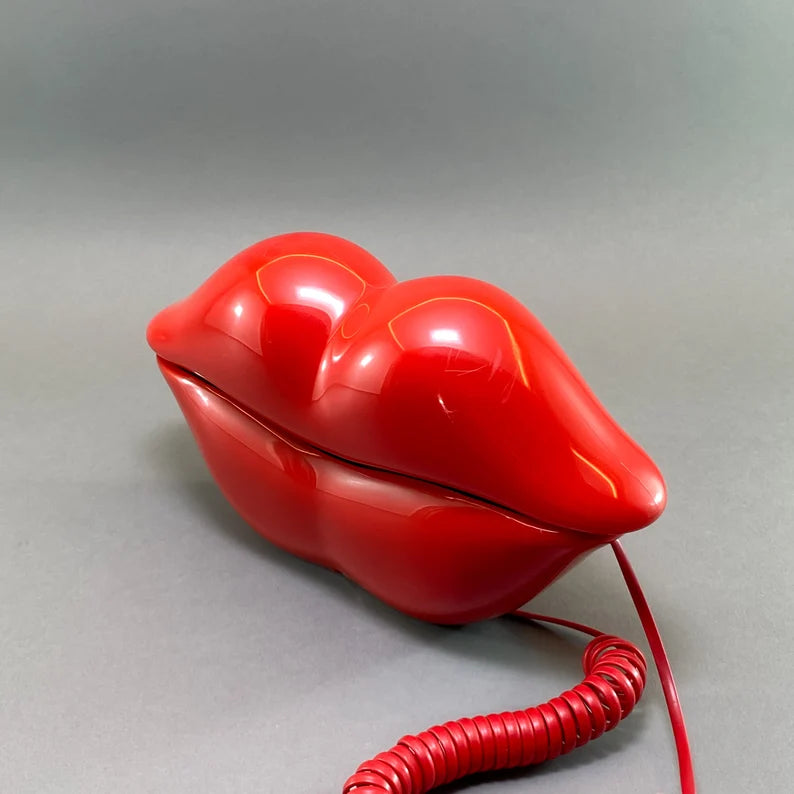 1980s Red Hot Lips Pop Art Phone