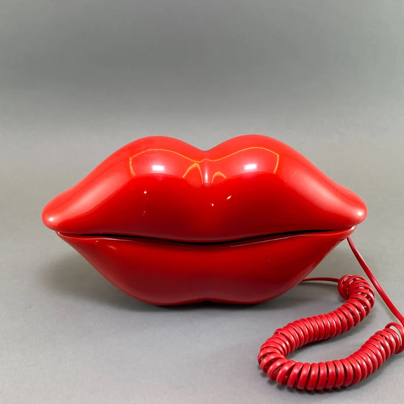 1980s Red Hot Lips Pop Art Phone