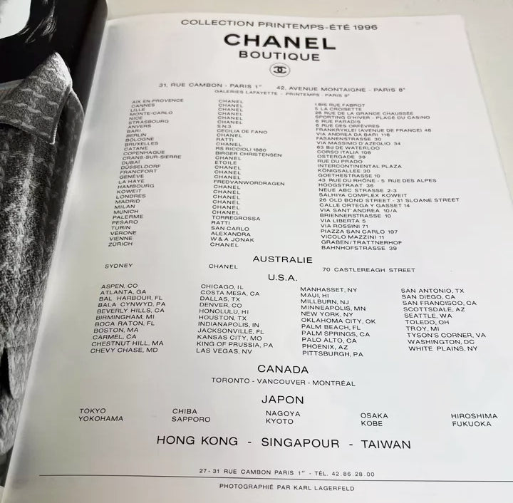 1995 Chanel Boutique Spring Summer Hardcover Lookbook