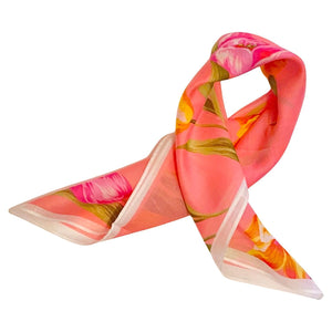 1980s KENZO Pink Tulip Handkerchief Scarf