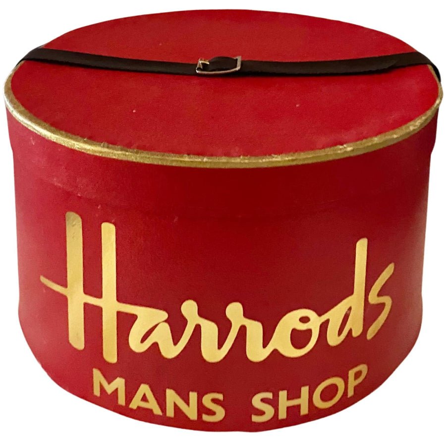 1960s Harrods of London Hat Box with handle - STYLE - CHNGR