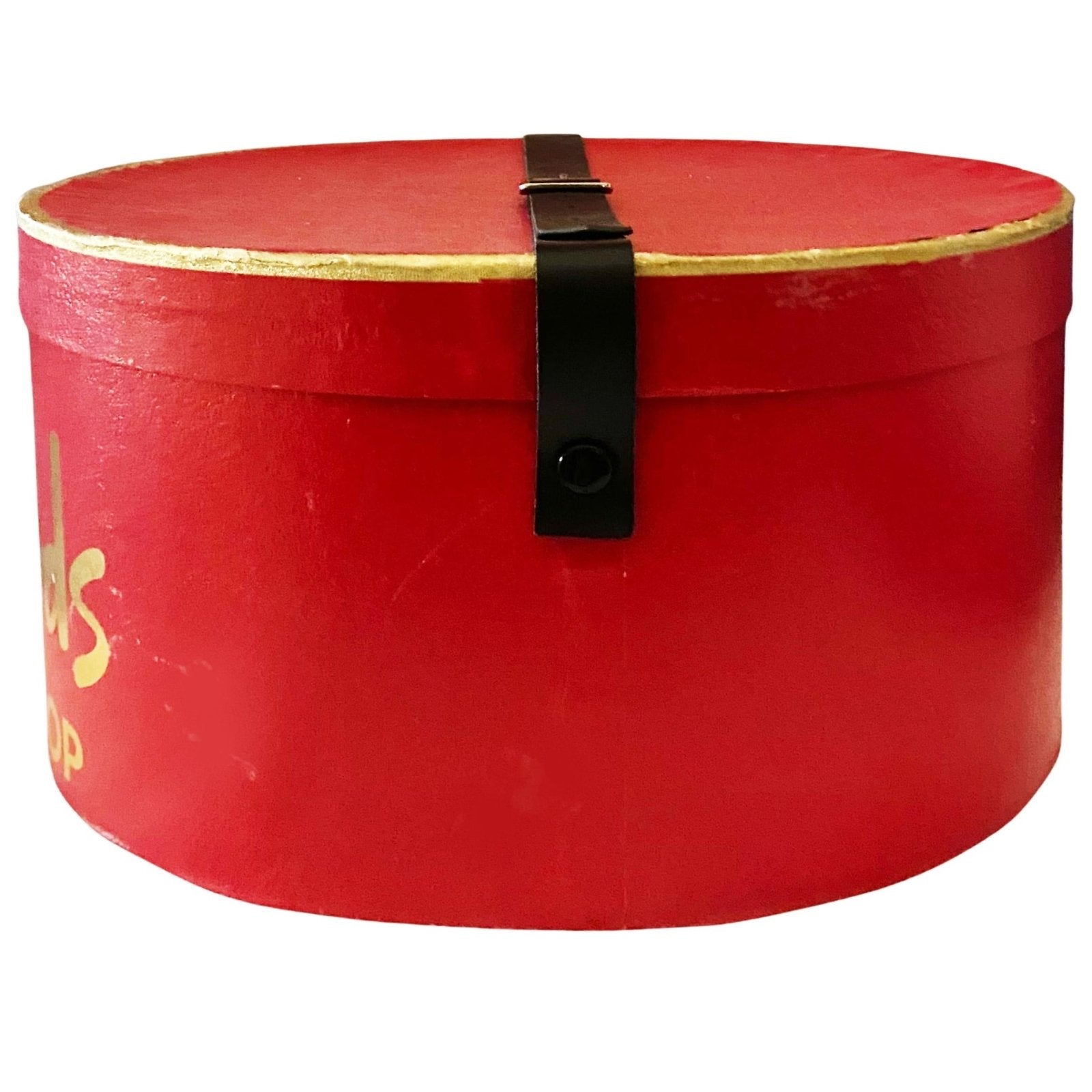 1960s Harrods of London Hat Box with handle - style - CHNGR