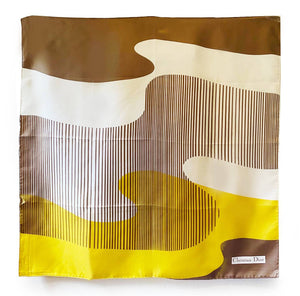 1970s CHRISTIAN DIOR WAVE ABSTRACT PRINT SILK SCARF - style - CHNGR