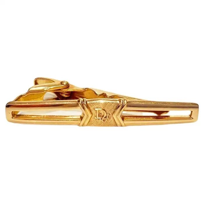 1980s Christian Dior Gold Plated Tie Paper Clip - style - CHNGR