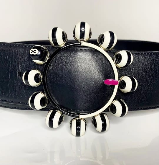 1980s Escada Novelty Snooker Balls Buckle Leather Belt - STYLE - CHNGR