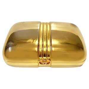 1980s Gucci Sherry Line Gold Tone Metal Soap Jewellery Pill Box - STYLE - CHNGR