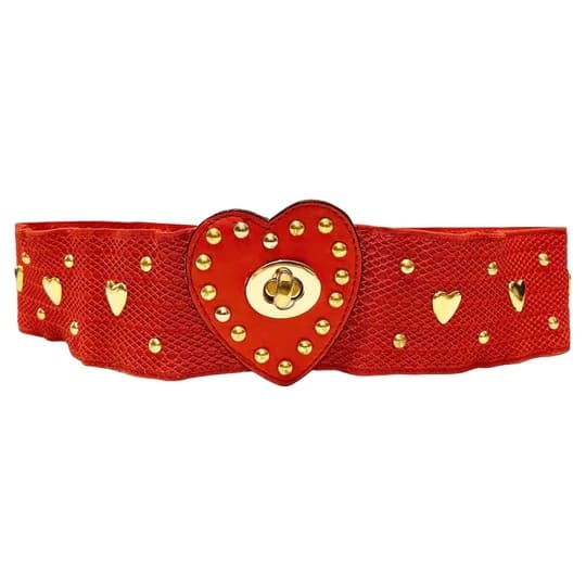 1980s Yves Saint Laurent Elasticated high Waist Belt with Heart Shaped Buckle - STYLE - CHNGR