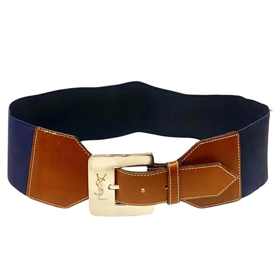 1980s YSL Yves Saint Laurent Elasticated  Leather  belt - STYLE - CHNGR