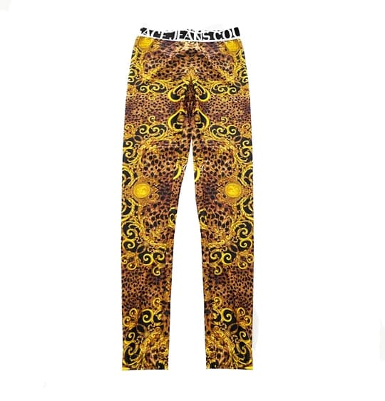 1990s Gianni Versace Couture Baroque Print Stretch Jersey Leggings - style - CHNGR