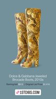 Dolce & Gabbana Multicolor Brocade Fabric Over The Knee Boots - style - CHNGR
