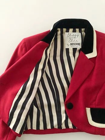 1990s MOSCHINO RED MILITARY BLAZER - STYLE - CHNGR