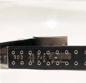 1990s GIANNI VERSACE STUDDED MEDUSA LEATHER MINI BUM BAG BELT - STYLE - CHNGR