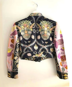 1990s GIANNI VERSACE COUTURE MYSTICAL GRAPHICS CROPPED BOLERO JACKET - style - CHNGR
