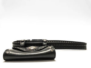 1990's GIANNI VERSACE STUDDED MEDUSA LEATHER MINI BUM BAG AND BELT - style - CHNGR