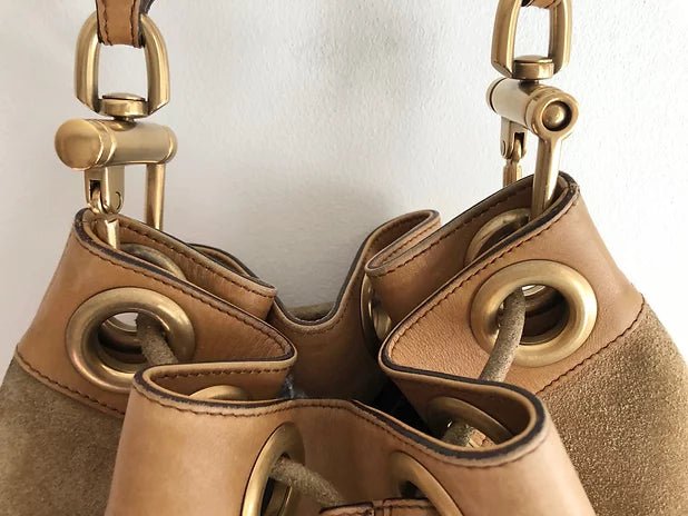 2000s GUCCI SUEDE LEATHER BUCKET BAG - STYLE-CHNGR