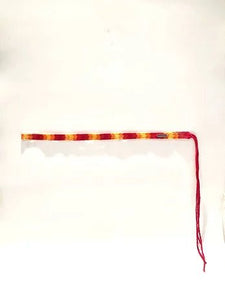 2000s CHRISTIAN DIOR ORANGE RED YELLOW ETHNIC BOOTLACE TIE CLOTH BELT - style - CHNGR