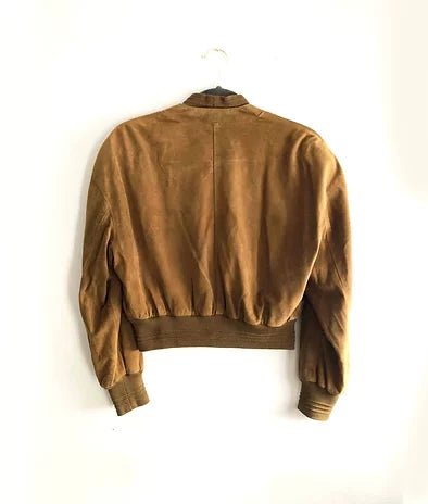 1980s GIANNI VERSACE BROWN SUEDE CROPPED BOMBER JACKET - style - CHNGR