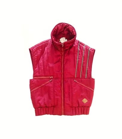 1980s GUCCI PINK PUFFER GILET VEST JACKET - style - CHNGR