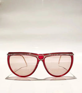 1980s GUCCI CAT EYE RED GOLD SUNGLASSES - style - CHNGR