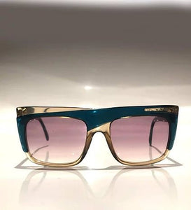 1980s CHRISTIAN DIOR DAVID BOWIE GREEN AND GOLD Oversized SUNGLASSES - STYLE - CHNGR