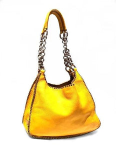 PRADA YELLOW LEATHER HOBO BAG - style - CHNGR