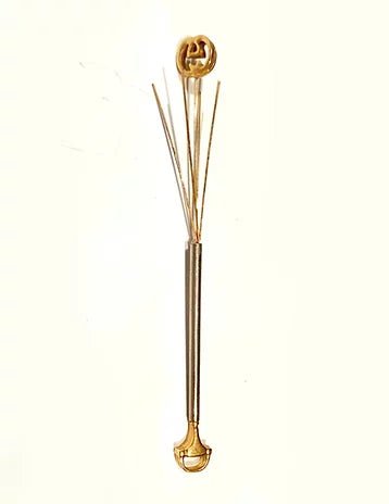 1980s GUCCI Silver and Gold Tone Metal COCKTAIL SWIGGLER - STYLE - CHNGR