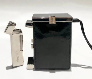 2001 TOM FORD FOR YVES SAINT LAURENT PATENT LEATHER SMOKING BOX WITH LIGHTER - style - CHNGR