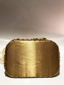 2000s miu miu GOLD ORGANZA NET FLOWER BOW TOTE BAG - STYLE - CHNGR