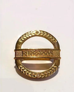 1980s BURBERRY'S GOLD TONE METAL SCARF RING - style - CHNGR