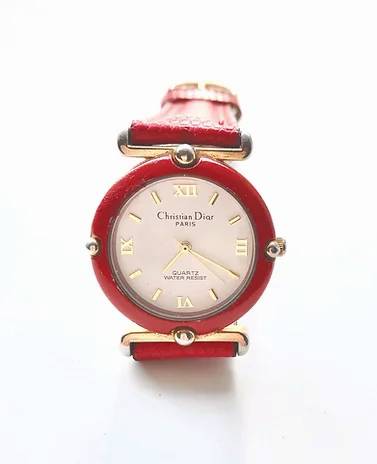 1980s CHRISTIAN DIOR RED QUARTZ WATCH - style - CHNGR