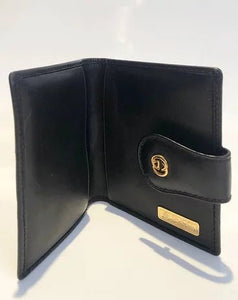 1980's GUCCI BLACK MONOGRAM LEATHER CLOTH WEB GG LOGO MINI WALLET - style - CHNGR