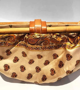 1970s CHRISTIAN DIOR SILK BOHEMIAN PAISLEY BAMBOO CLUTCH BAG - style - CHNGR