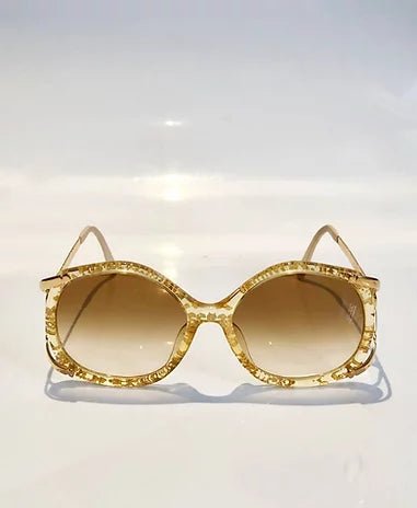 1980s CHRISTIAN DIOR GOLD SEE-THROUGH FRAME SUNGLASSES - STYLE-CHNGR