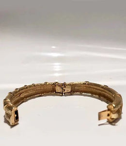 1960s GIVENCHY CUSTOME JEWELLERY SLAVE GILT BANGLE BRACELET - style - CHNGR