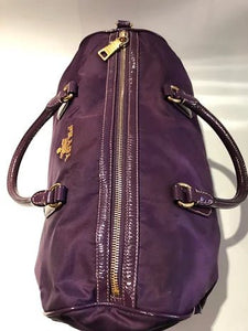 2000s PRADA PURPLE TESSUTO NYLON DOUBLE TOP HANDLE TOTE BAG - STYLE-CHNGR